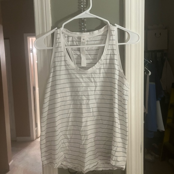 Lululemon White Striped Tank Top - Picture 1 of 2